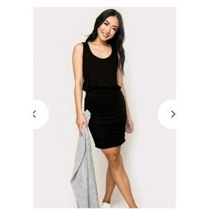 Gibsonlook Womens Side Rouched Tank Dress Sz XS Black Soft Stretch‎ Knit casual
